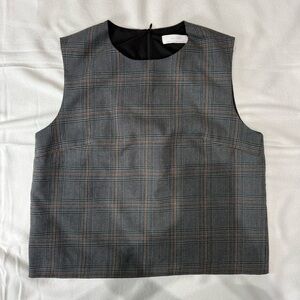 OAK + FORT Plaid Sleeveless Top